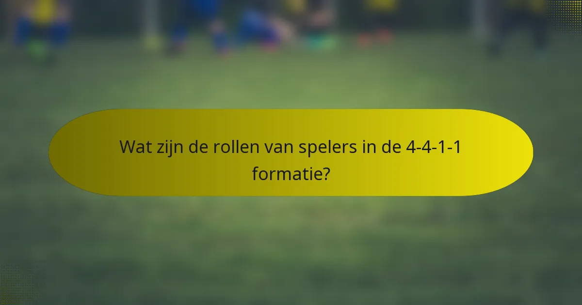 Wat zijn de rollen van spelers in de 4-4-1-1 formatie?